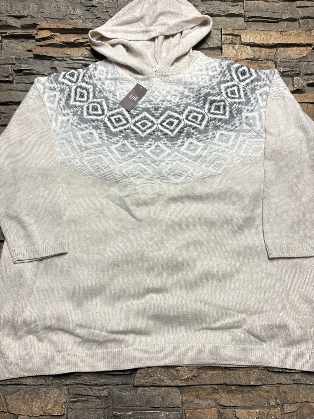 J Jill Sweater Sz 3X Hooded Lightweight Soft NWT